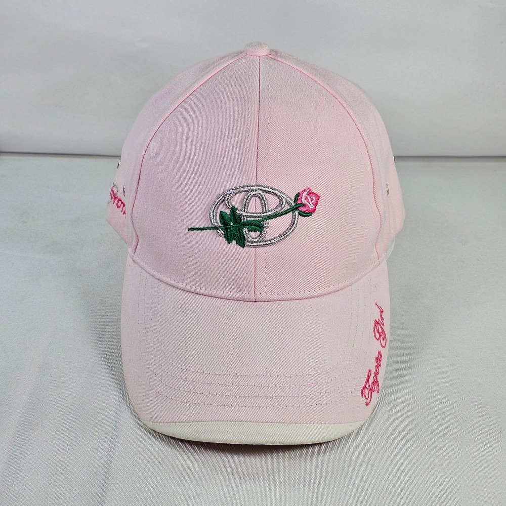 Toyota Girl Pink Rose Logo Baseball Cap Hat Moving Forward Adjustable Cotton